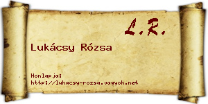 Lukácsy Rózsa névjegykártya