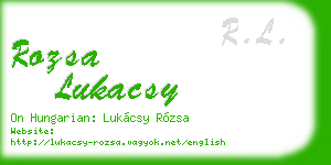 rozsa lukacsy business card