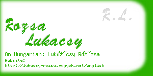 rozsa lukacsy business card